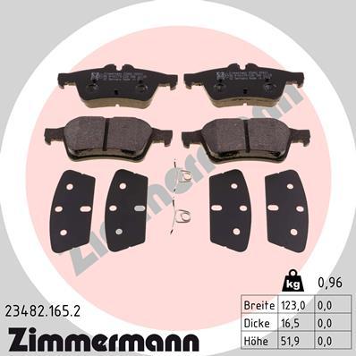 Zimmermann 23482.165.2 - Kit de plaquettes de frein, frein à disque cwaw.fr