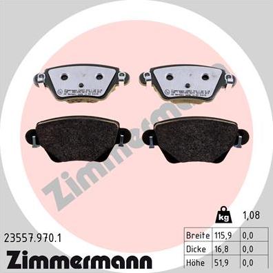 Zimmermann 23557.970.1 - Kit de plaquettes de frein, frein à disque cwaw.fr