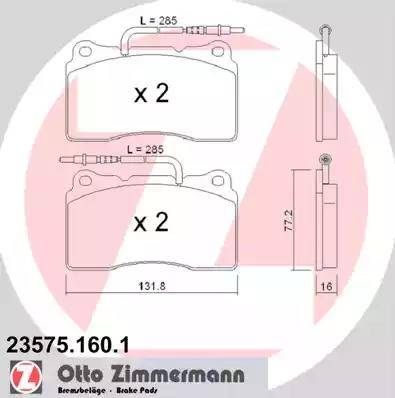 Zimmermann 23575.160.1 - Kit de plaquettes de frein, frein à disque cwaw.fr