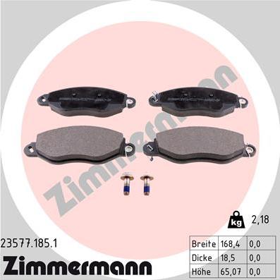 Zimmermann 23577.185.1 - Kit de plaquettes de frein, frein à disque cwaw.fr