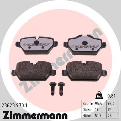 Zimmermann 23623.970.1 - Kit de plaquettes de frein, frein à disque cwaw.fr