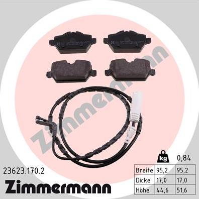 Zimmermann 23623.170.2 - Kit de plaquettes de frein, frein à disque cwaw.fr