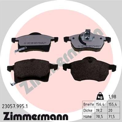 Zimmermann 23057.995.1 - Kit de plaquettes de frein, frein à disque cwaw.fr