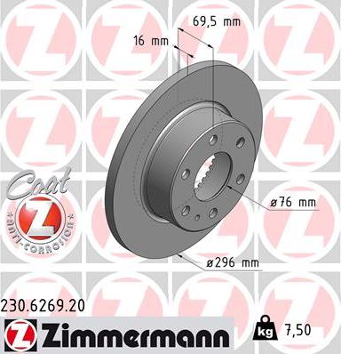 Zimmermann 230.6269.20 - Disque de frein cwaw.fr