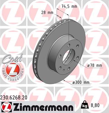 Zimmermann 230.6268.20 - Disque de frein cwaw.fr