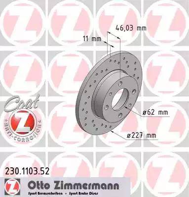 Zimmermann 230.1103.52 - Disque de frein cwaw.fr