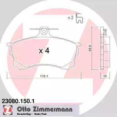 Zimmermann 23080.150.1 - Kit de plaquettes de frein, frein à disque cwaw.fr