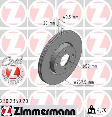 Zimmermann 230.2359.20 - Disque de frein cwaw.fr