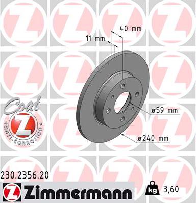 Zimmermann 230.2356.20 - Disque de frein cwaw.fr