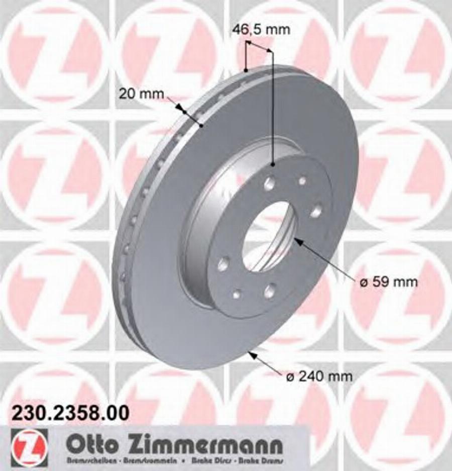 Zimmermann 230235800 - Disque de frein cwaw.fr