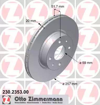 Zimmermann 230.2353.00 - Disque de frein cwaw.fr