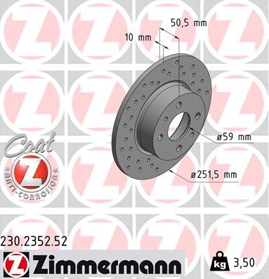 Zimmermann 230.2352.52 - Disque de frein cwaw.fr