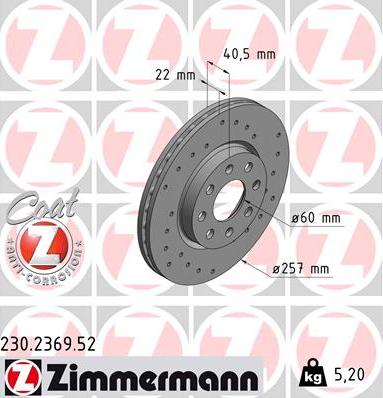 Zimmermann 230.2369.52 - Disque de frein cwaw.fr