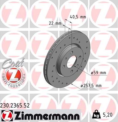 Zimmermann 230.2365.52 - Disque de frein cwaw.fr