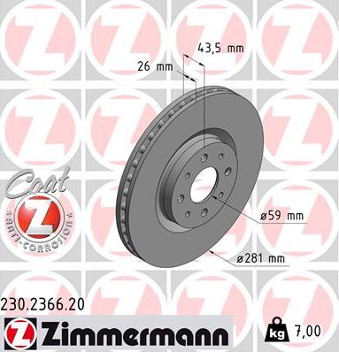 Zimmermann 230.2366.20 - Disque de frein cwaw.fr