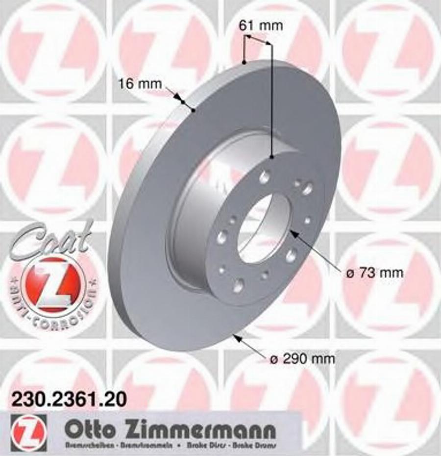 Zimmermann 230236120 - Disque de frein cwaw.fr