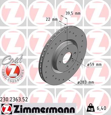 Zimmermann 230.2363.52 - Disque de frein cwaw.fr