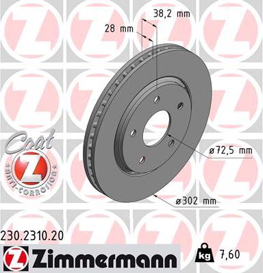 Zimmermann 230.2310.20 - Disque de frein cwaw.fr