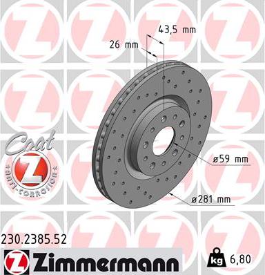 Zimmermann 230.2385.52 - Disque de frein cwaw.fr