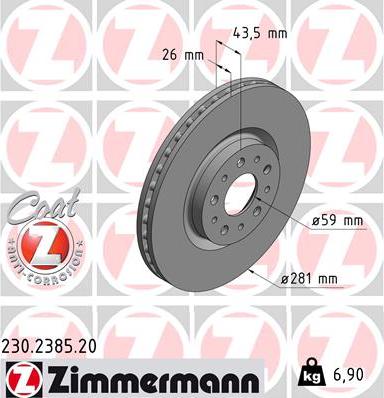 Zimmermann 230.2385.20 - Disque de frein cwaw.fr