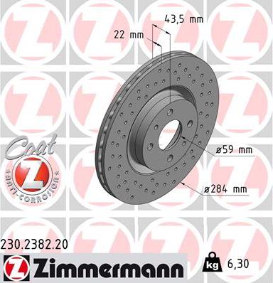 Zimmermann 230.2382.20 - Disque de frein cwaw.fr