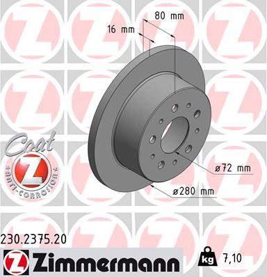 Zimmermann 230.2375.20 - Disque de frein cwaw.fr