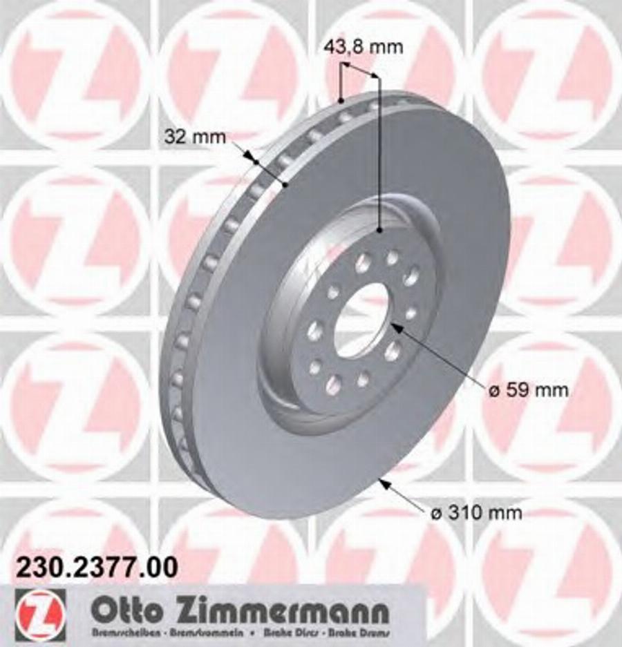 Zimmermann 230.2377.00 - Disque de frein cwaw.fr