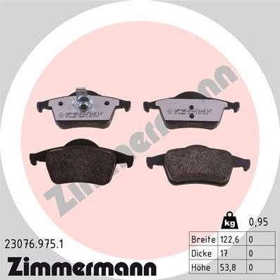 Zimmermann 23076.975.1 - Kit de plaquettes de frein, frein à disque cwaw.fr