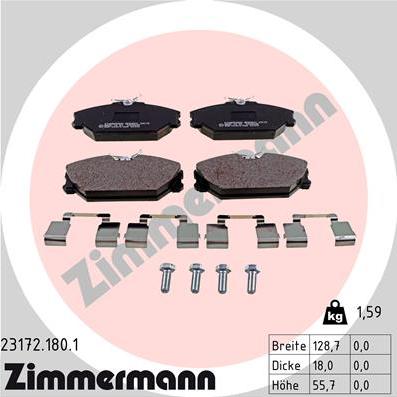 Zimmermann 23172.180.1 - Kit de plaquettes de frein, frein à disque cwaw.fr