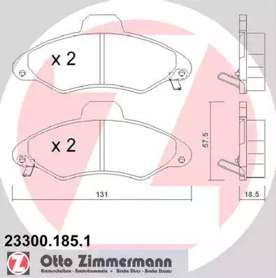 Zimmermann 23300.185.1 - Kit de plaquettes de frein, frein à disque cwaw.fr