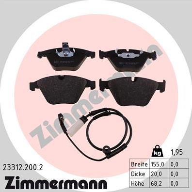 Zimmermann 23312.200.2 - Kit de plaquettes de frein, frein à disque cwaw.fr