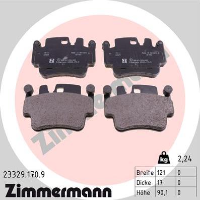 Zimmermann 23329.170.9 - Kit de plaquettes de frein, frein à disque cwaw.fr