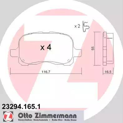 Zimmermann 23294.165.1 - Kit de plaquettes de frein, frein à disque cwaw.fr