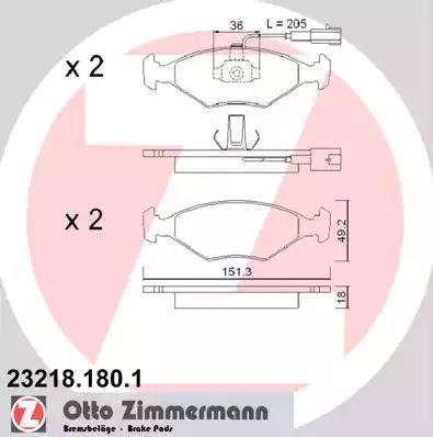 Zimmermann 23218.180.1 - Kit de plaquettes de frein, frein à disque cwaw.fr