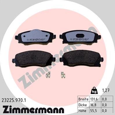 Zimmermann 23225.970.1 - Kit de plaquettes de frein, frein à disque cwaw.fr