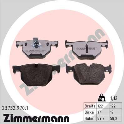 Zimmermann 23732.970.1 - Kit de plaquettes de frein, frein à disque cwaw.fr