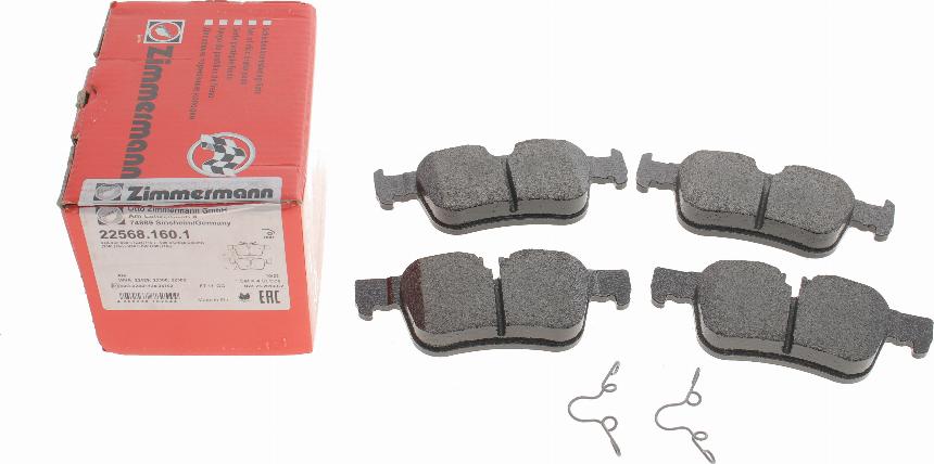 Zimmermann 22568.160.1 - Kit de plaquettes de frein, frein à disque cwaw.fr