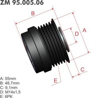 ZM ZM 95.005.06 - Poulie, alternateur cwaw.fr