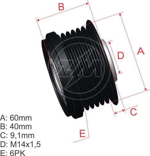 ZM ZM 96.005.44 - Poulie, alternateur cwaw.fr