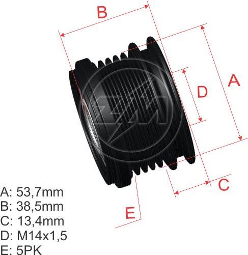 ZM ZM 96.005.45 - Poulie, alternateur cwaw.fr