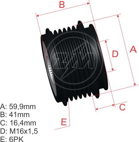 ZM ZM 96.005.41 - Poulie, alternateur cwaw.fr