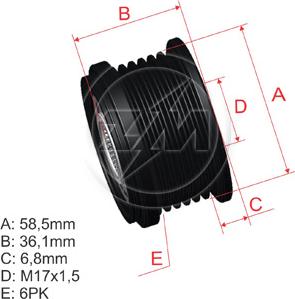 ZM ZM 96.005.12 - Poulie, alternateur cwaw.fr