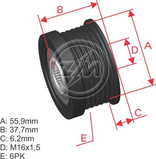 ZM ZM 96.000.51 - Poulie, alternateur cwaw.fr