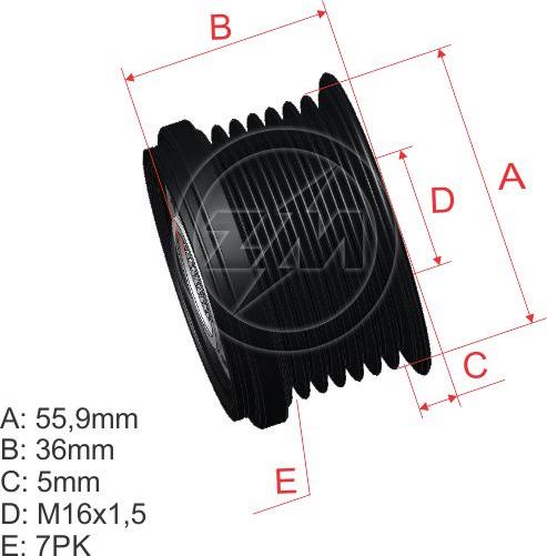 ZM ZM 96.000.30 - Poulie, alternateur cwaw.fr