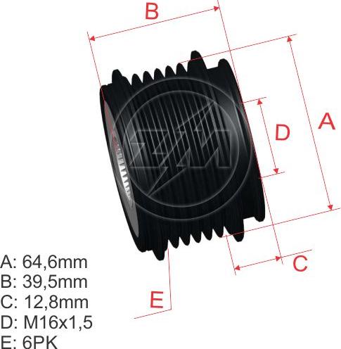 ZM ZM 96.001.05 - Poulie, alternateur cwaw.fr