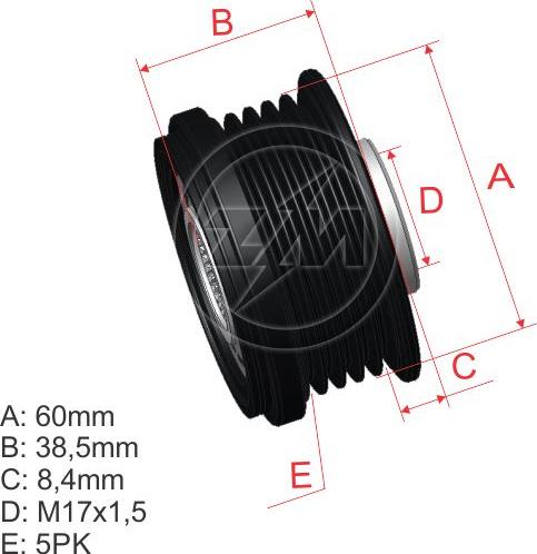 ZM ZM 96.010.25 - Poulie, alternateur cwaw.fr