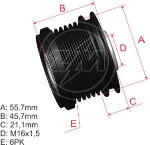 ZM ZM 96.012.17 - Poulie, alternateur cwaw.fr