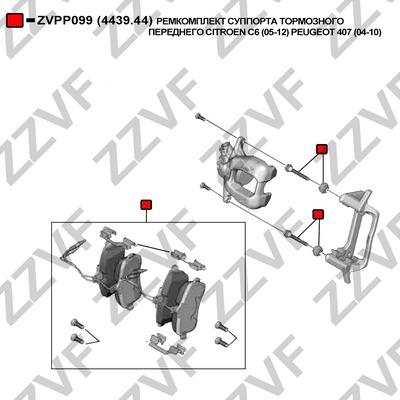 ZZVF ZVPP099 - Kit de réparation, étrier de frein cwaw.fr