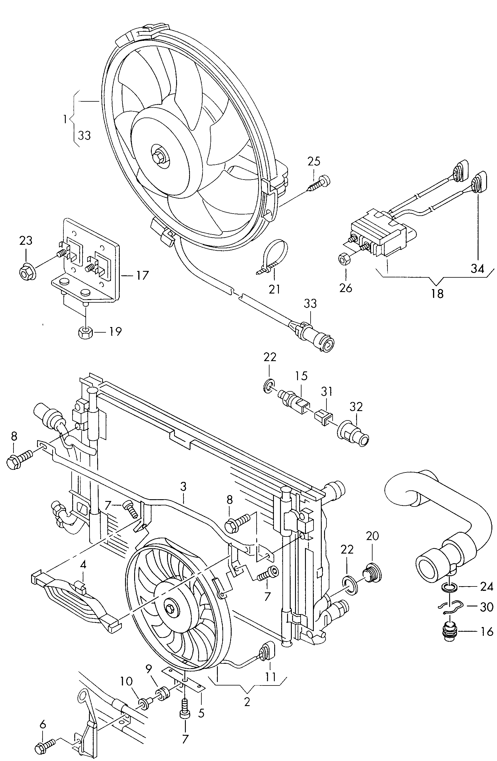 VW 8D0 959 455 B - Ventilateur, refroidissement du moteur cwaw.fr