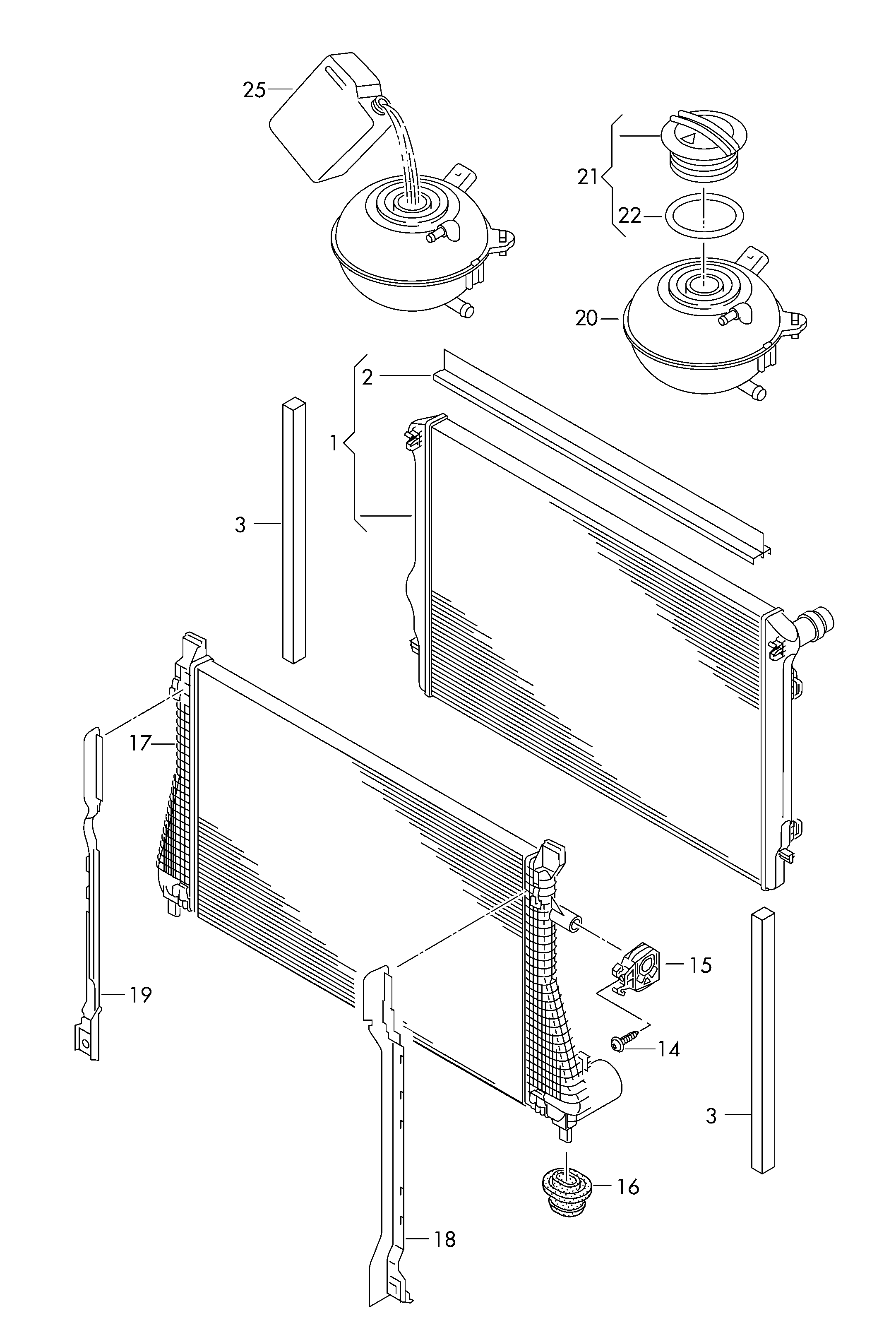 Seat 5Q0 121 407 A - Vase d'expansion, liquide de refroidissement cwaw.fr